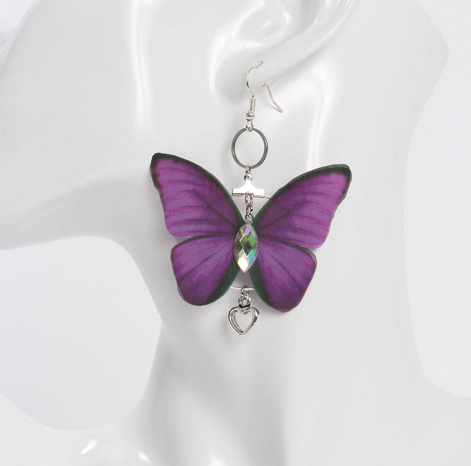 Retro Purple Trippy Butterfly Earrings – Relic828